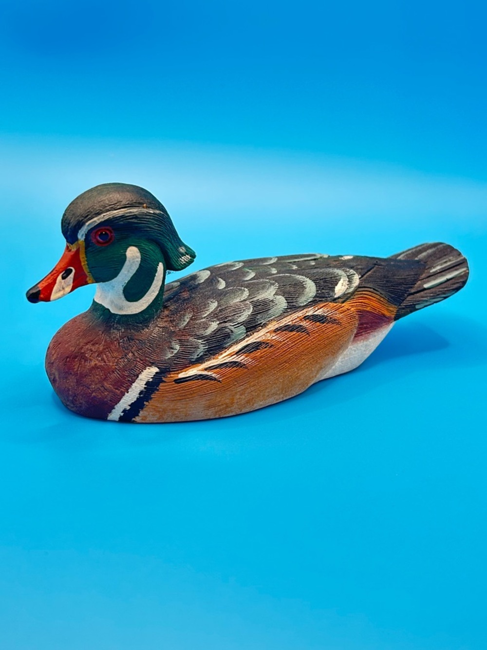 Hand-Painted Wood Duck Decoy - Multi-Color
